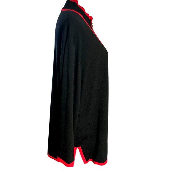 Jennifer Moore Women 2X Vintage Wool Blend Mock Neck 1/4 Zip Black Sweater - Picture 5 of 7